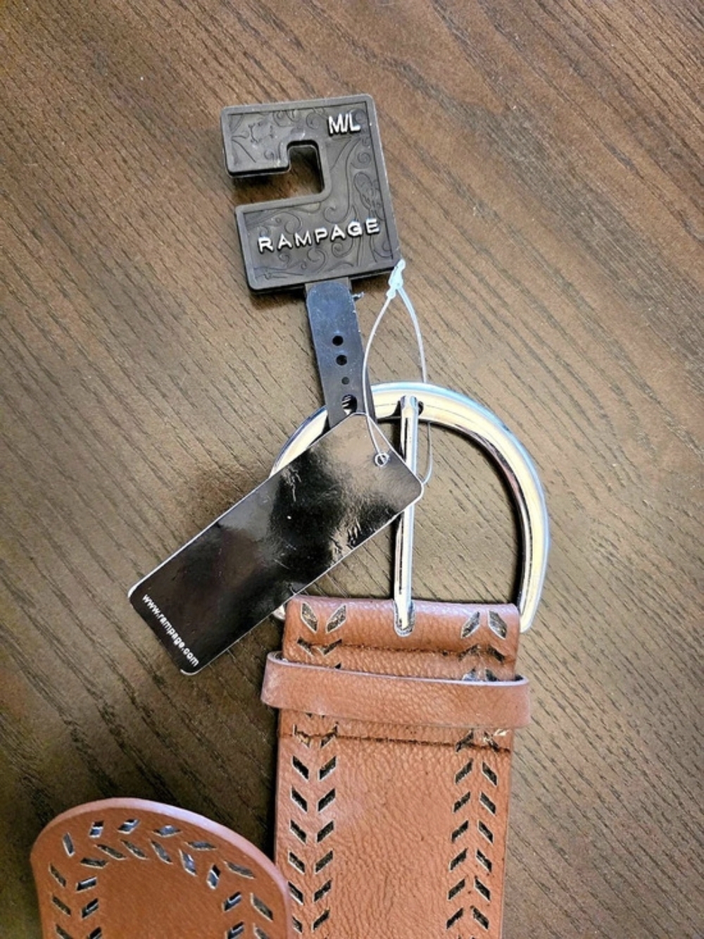 Rampage Perforated Belt in Brown M/L NWT